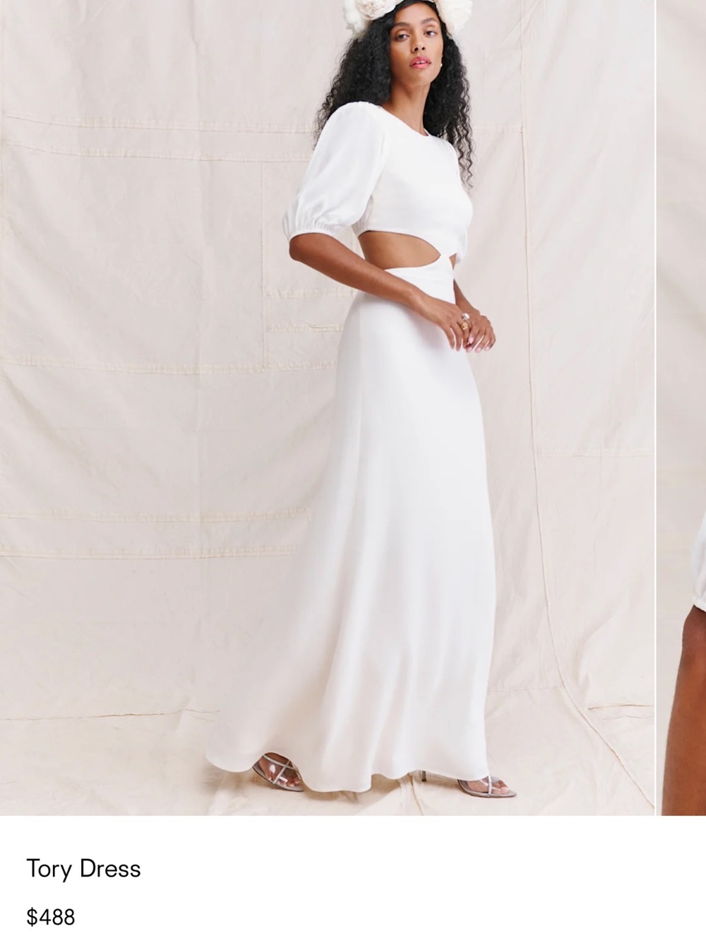 Reformation Tory Dress Ivory - Size 8